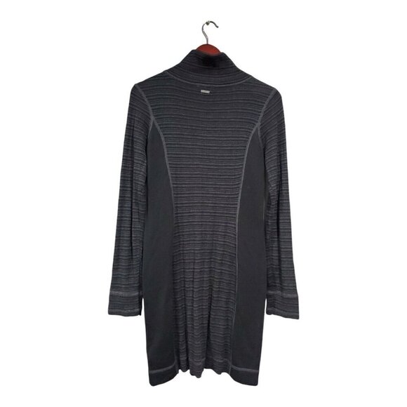 PrAna Women's Coal Kelland Turtleneck Wool-Blend Sweater Dress Black Stripe Sz M - Picture 2 of 16